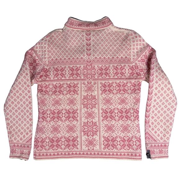 Dale of Norway Peace Knit Sweater Qtr Zip Womens Medium Pink 100% New Wool - Picture 4 of 15
